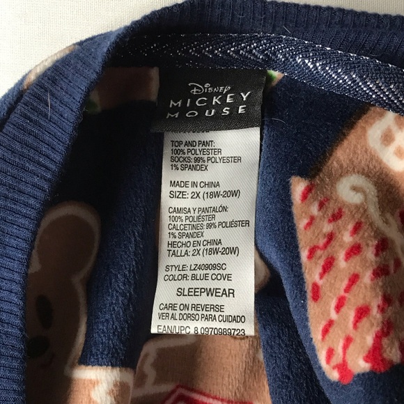 Disney Fleece Festive Gingerbread Pajama Set - Size 2X - Picture 5 of 5